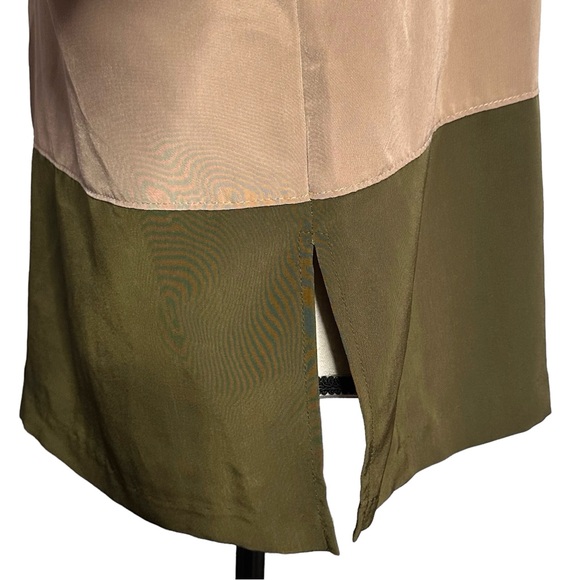 Darian Blouse 8 Beige Green Button Down - Picture 4 of 7